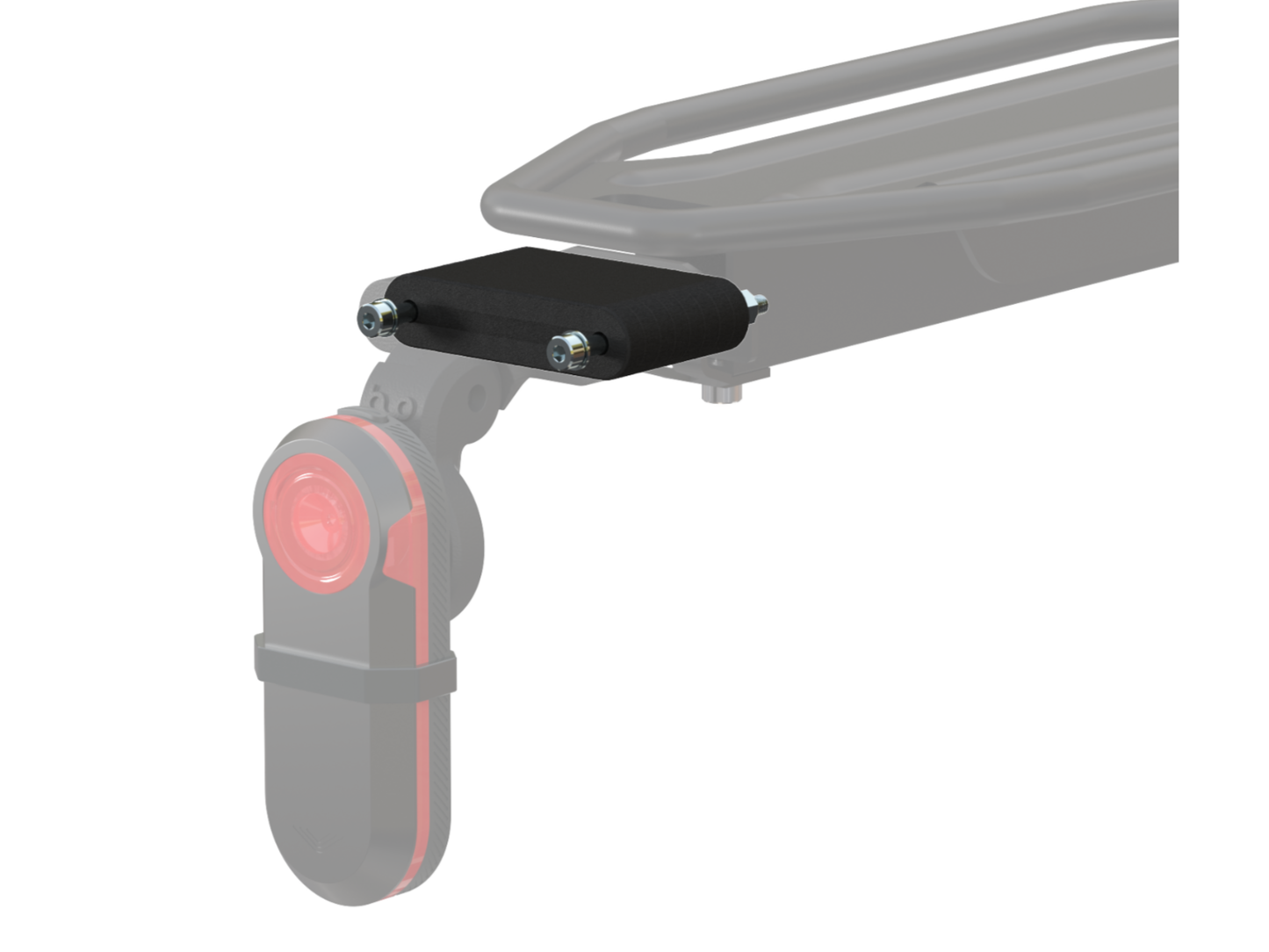 Bike rack horizontal mount kit with Garmin RTL-515 and GoPro camera